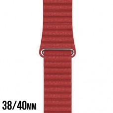 Pulseira Couro Magnética Watch 38/40mm - Vermelha
